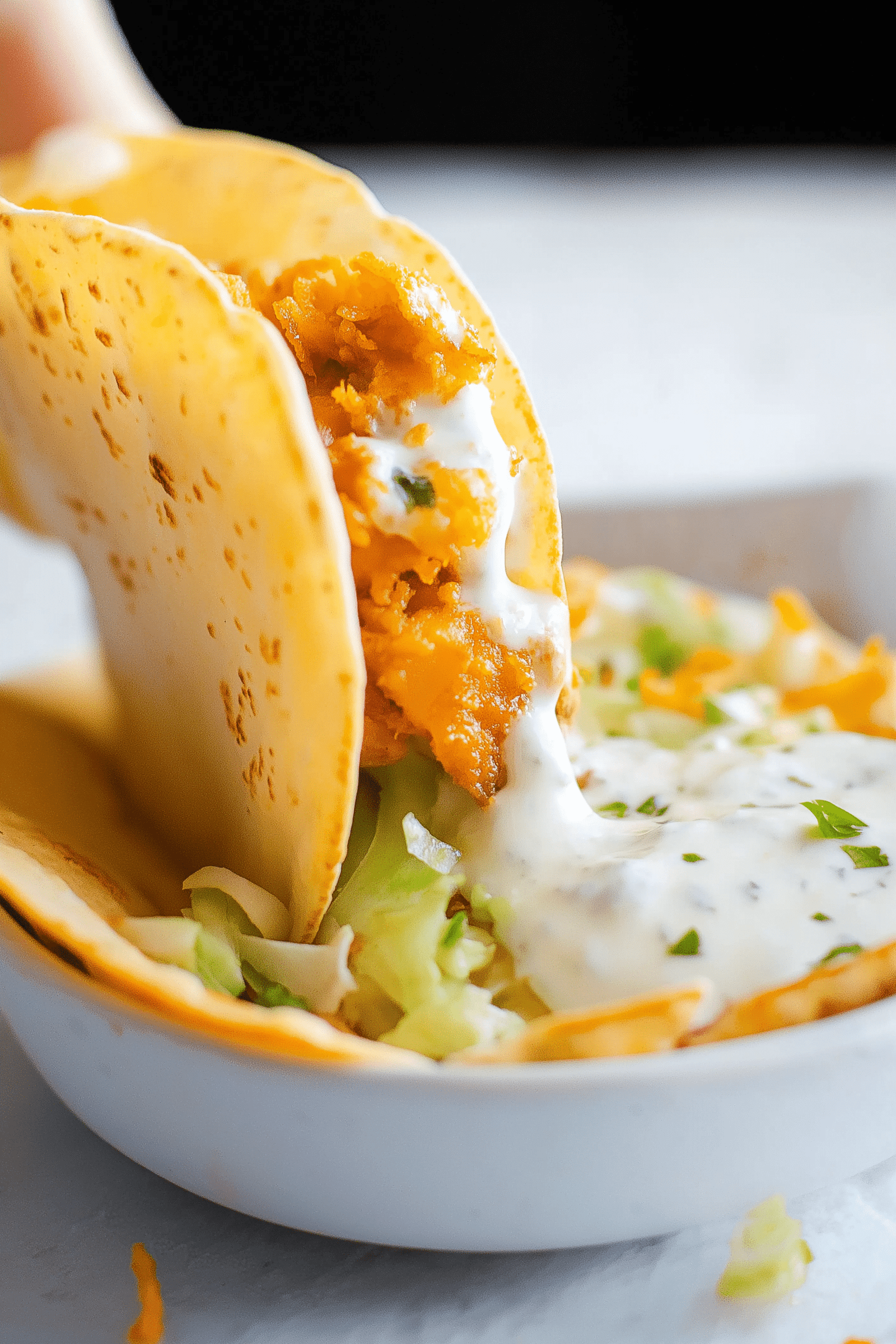 Crispy Fried Buffalo Chicken Tacos