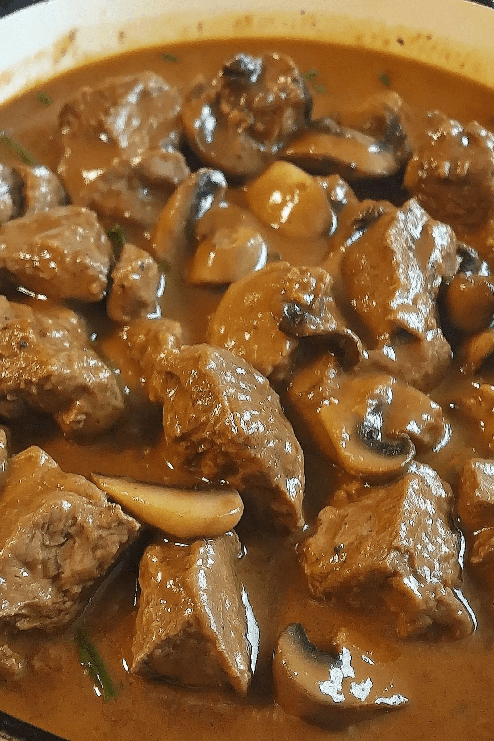 Melt In Your Mouth Beef Tips with Mushroom Gravy