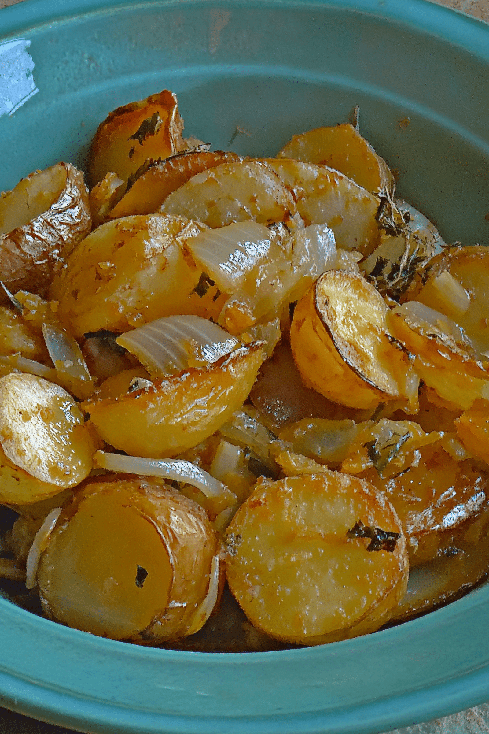 OVEN FRIED POTATOES & ONIONS