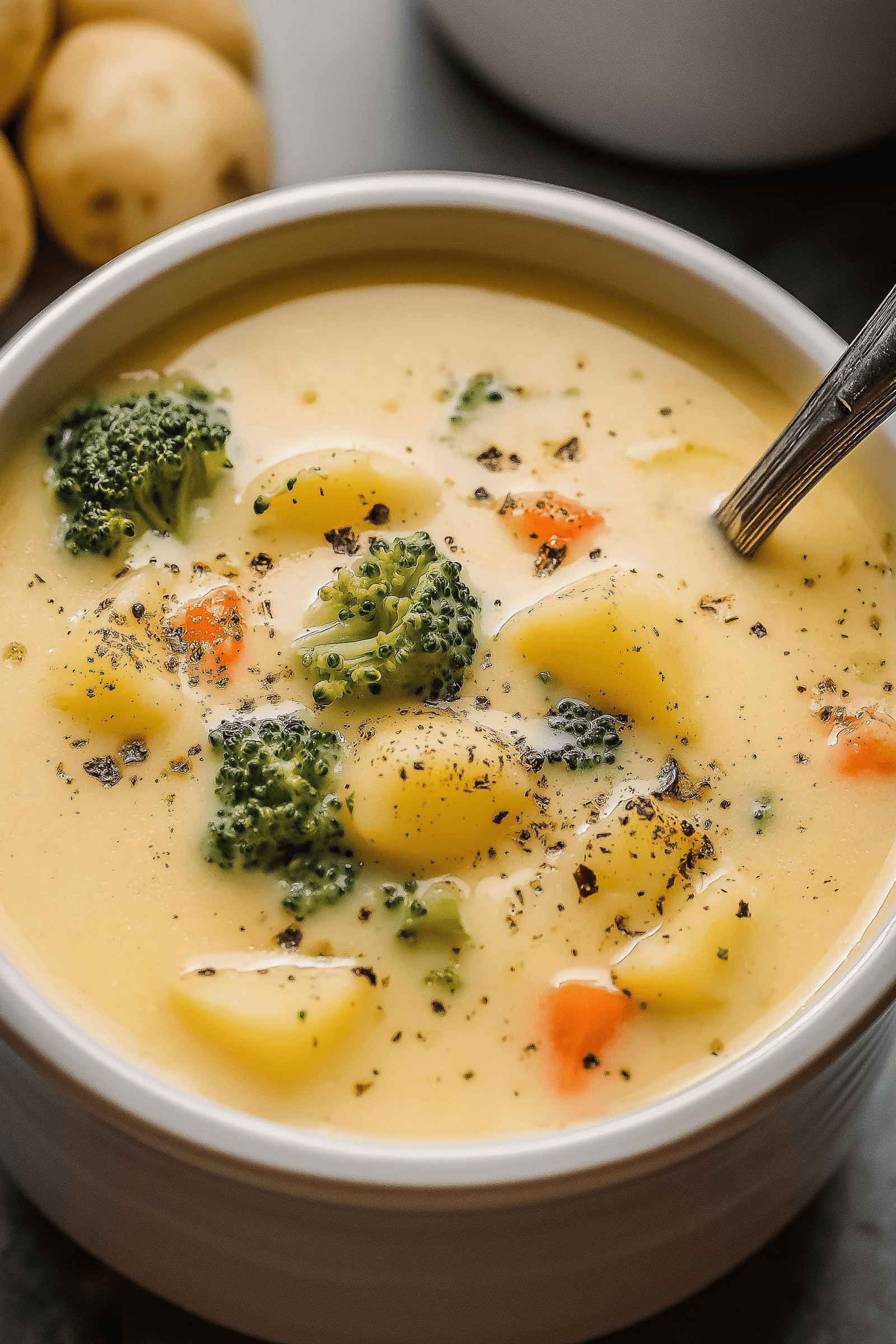 Cheddar Broccoli Potato Soup