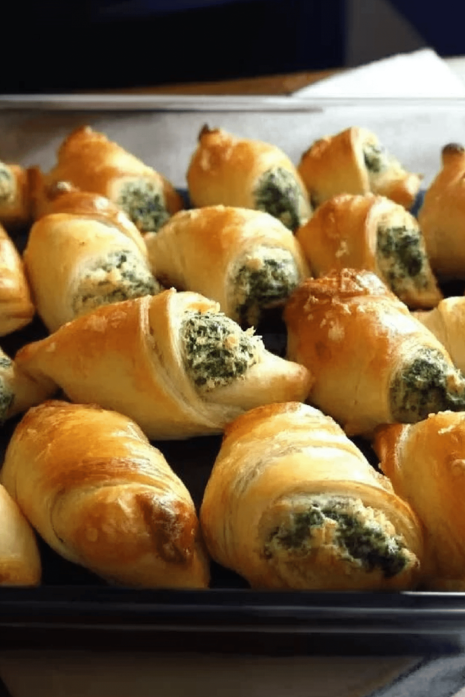 SPINACH FETA STUFFED CRESCENTS