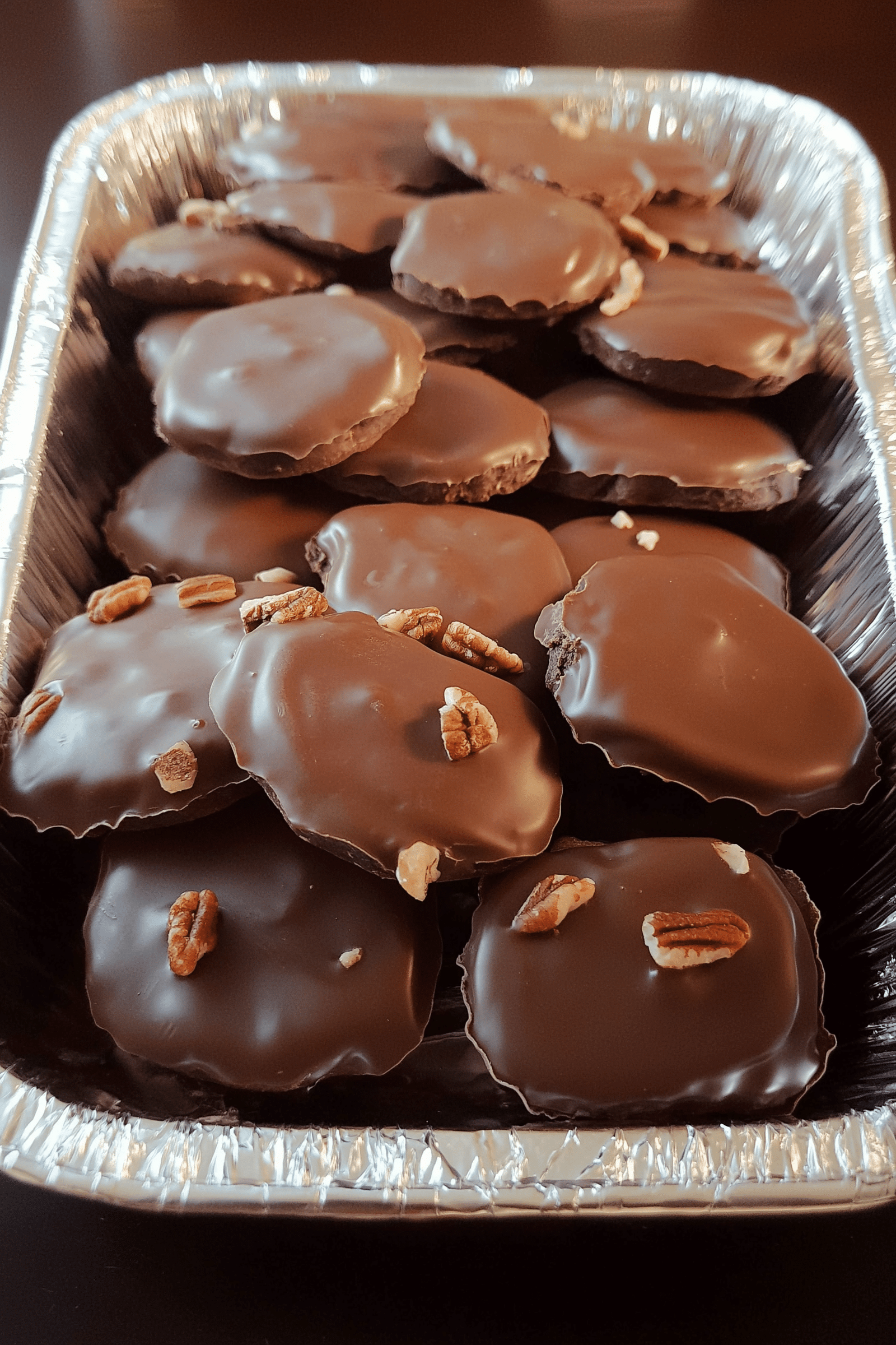 Homemade Turtle Candy With Pecans and Caramel