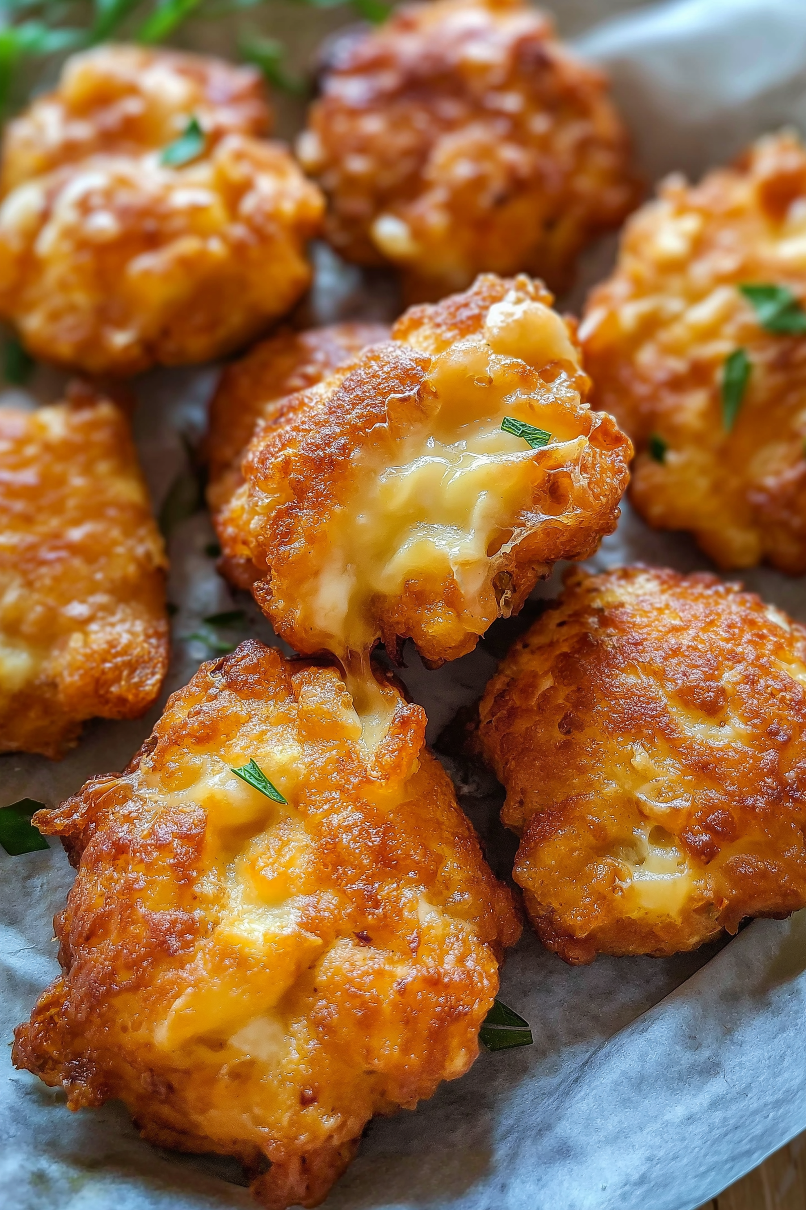 Cheesy Chicken Fritters