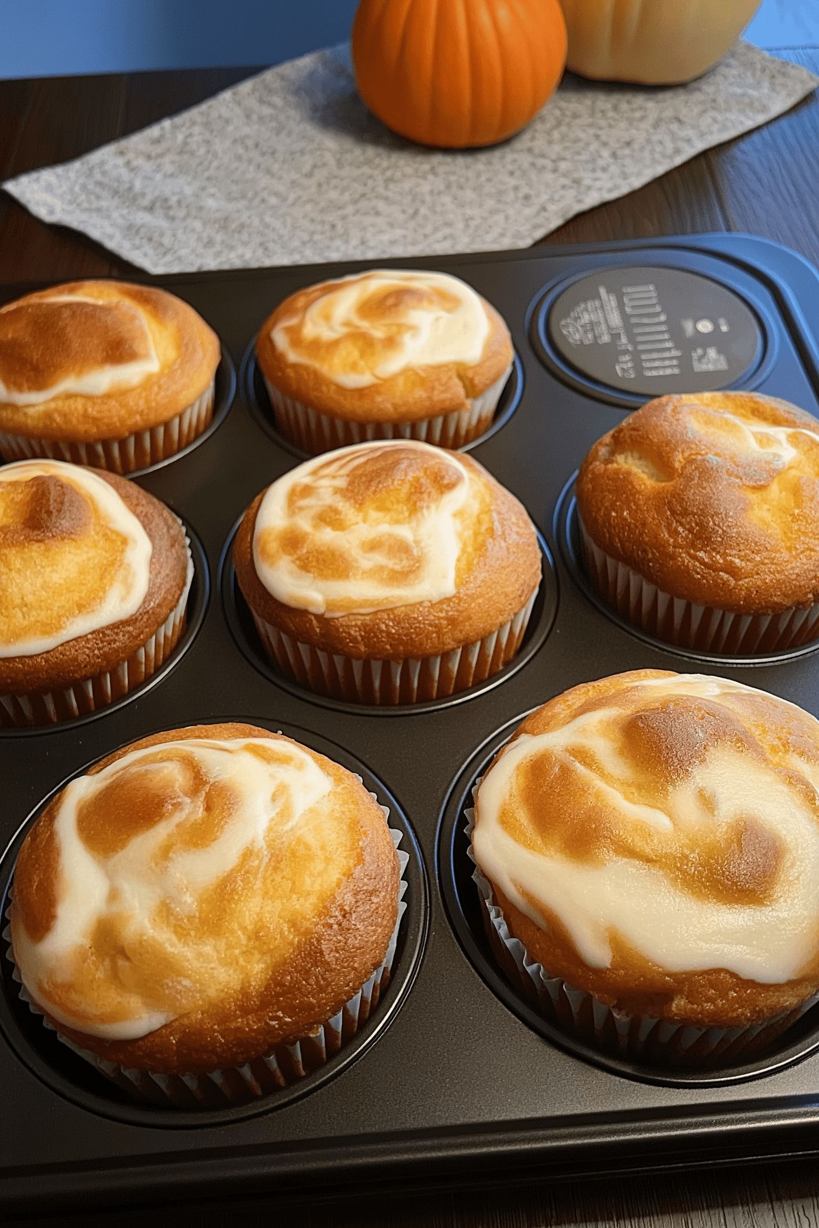 Pumpkin Cream Cheese Swirl Muffins