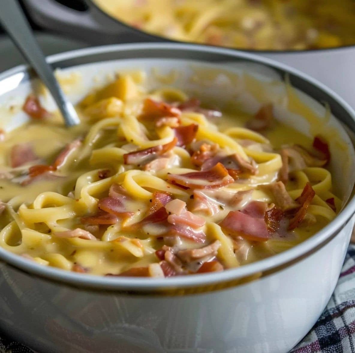 Creamy Chicken Noodle Soup with Bacon