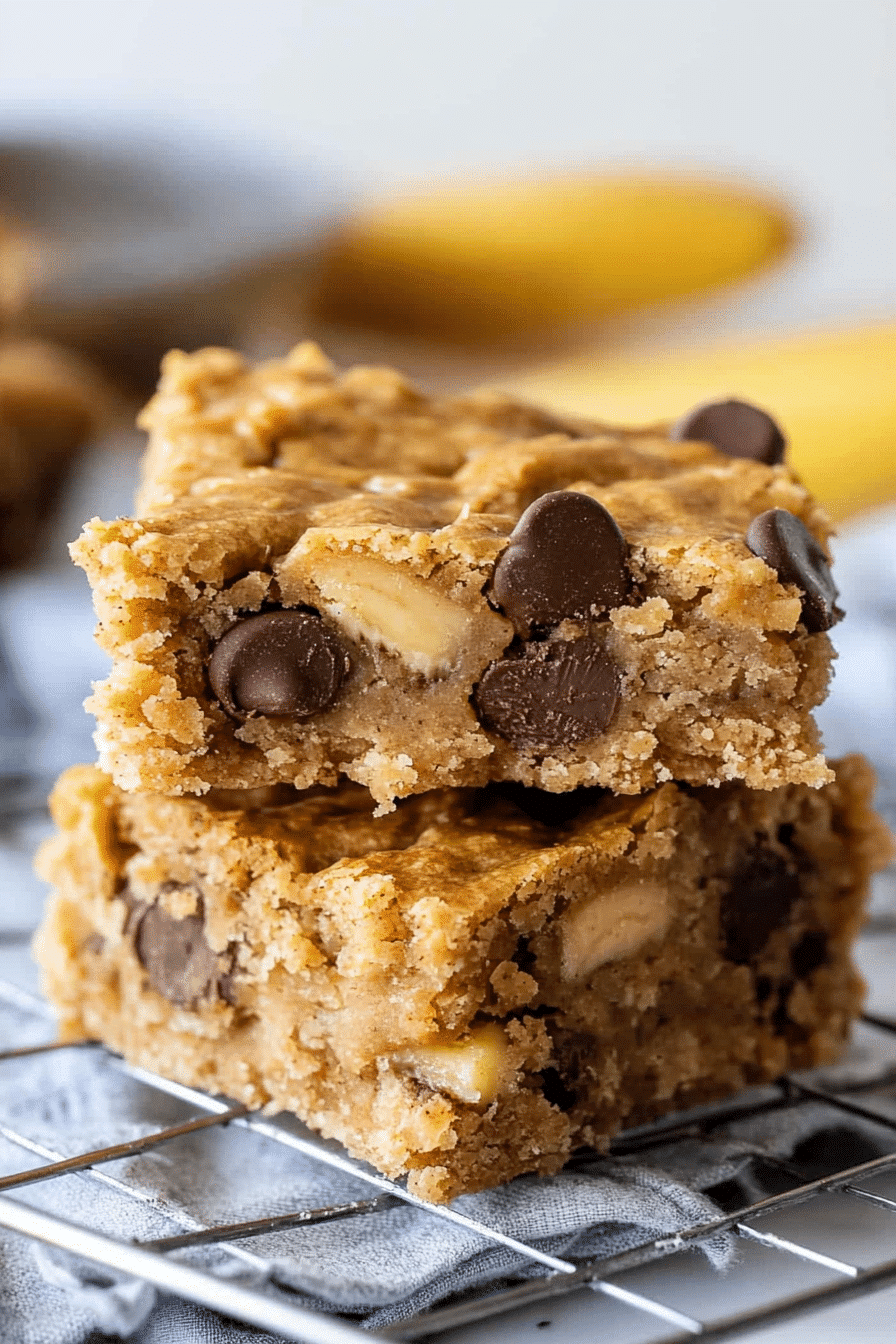 4-Ingredient Peanut Butter Banana Bars