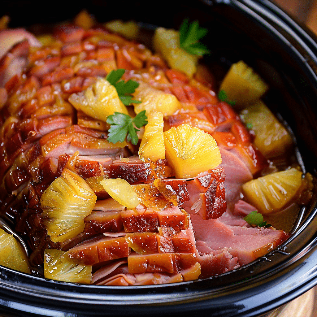 Crock Pot Brown Sugar Pineapple Ham