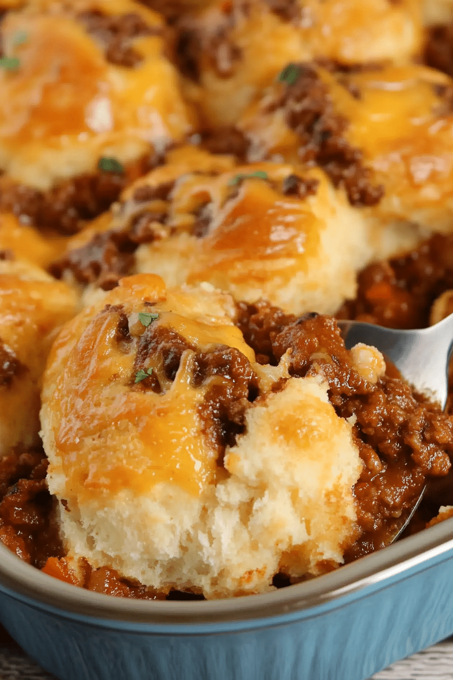 Sloppy Joe Biscuit Casserole