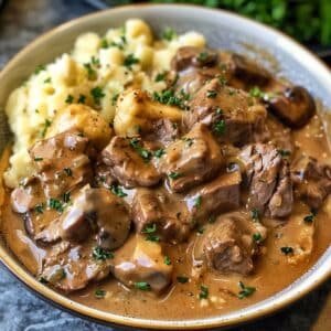 Slow Cooked Steak Diane Casserole