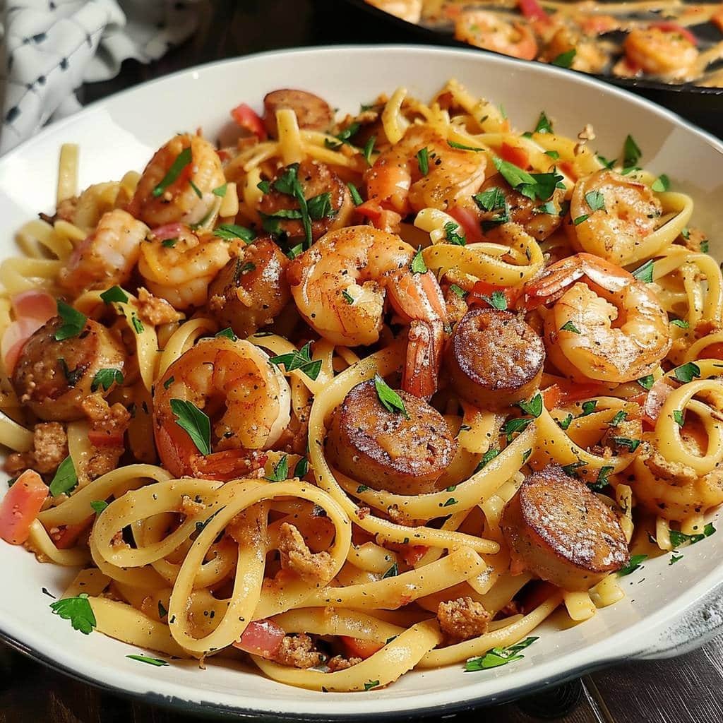 Cajun Shrimp Pasta with Sausage