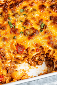 7-Layer Taco Pasta Casserole