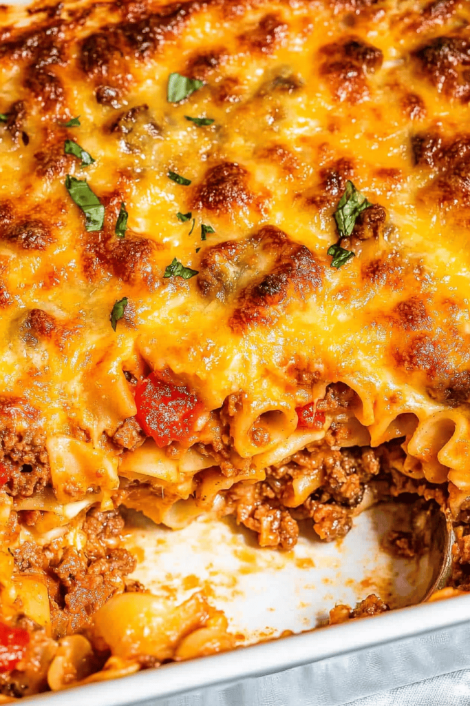 7-Layer Taco Pasta Casserole