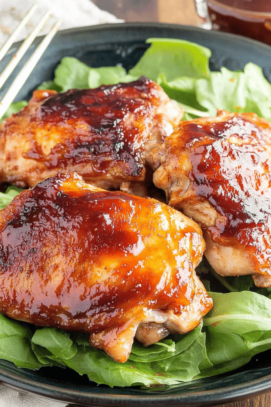 Air Fryer BBQ Chicken Thighs Final Dish Presentation