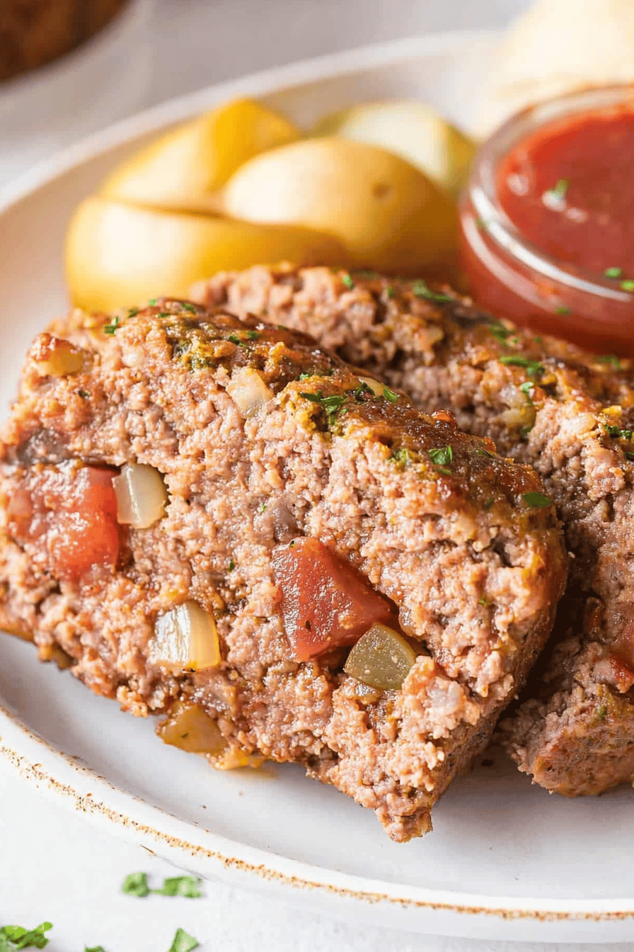 Air Fryer Meatloaf Recipe Final Dish Presentation