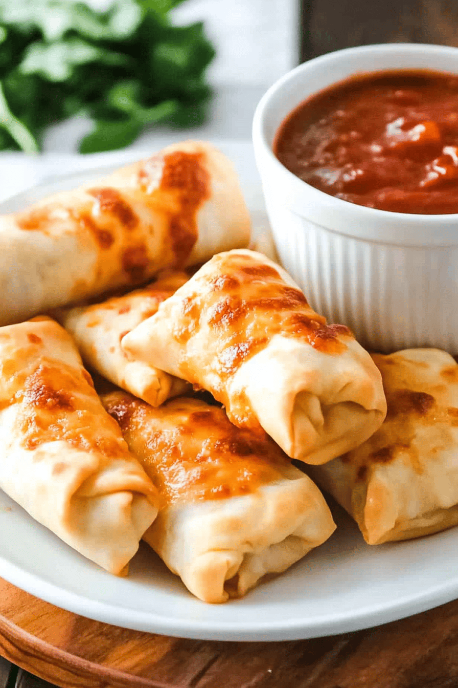 Air Fryer Pizza Rolls Final Dish Presentation