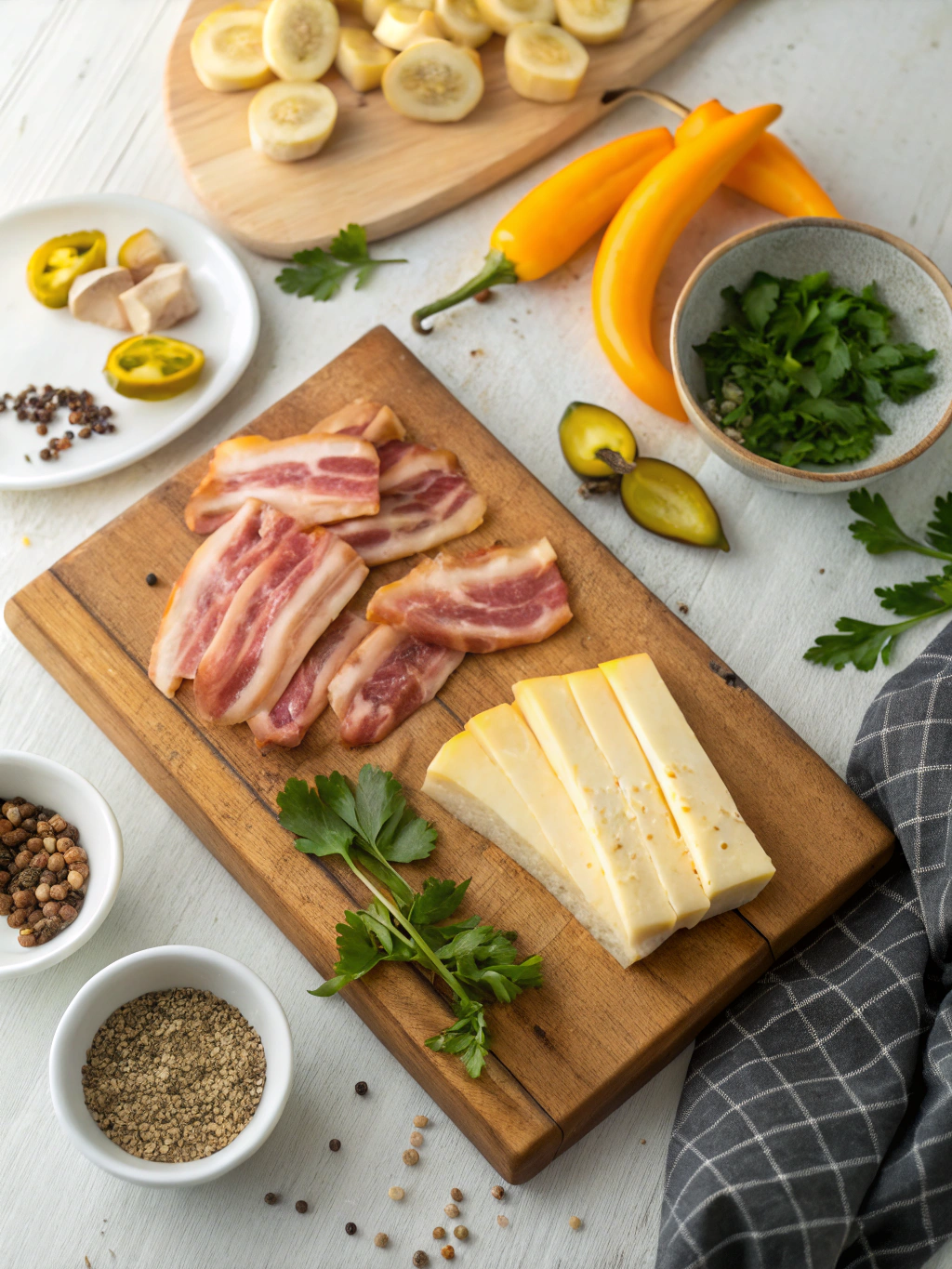 Bacon Banana Peppers Grilled Cheese ingredients
