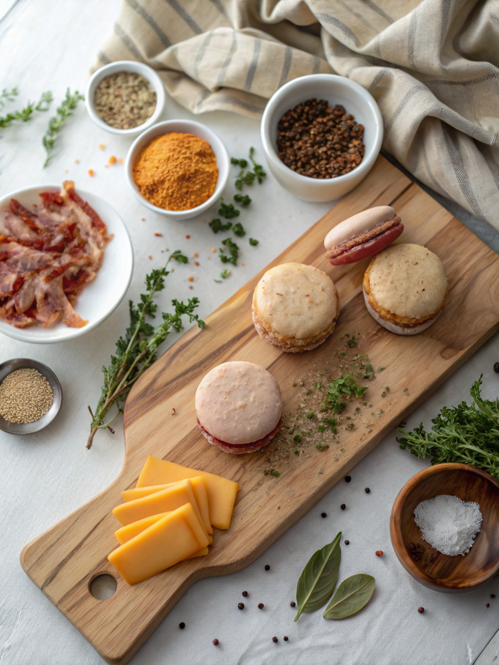 Bacon Cheeseburger Macaron ingredients