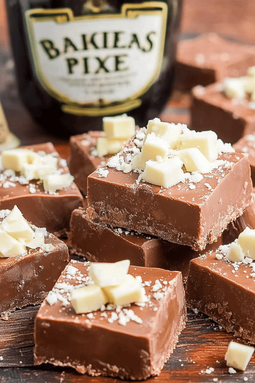 Baileys Fudge Squares Final Dish Presentation