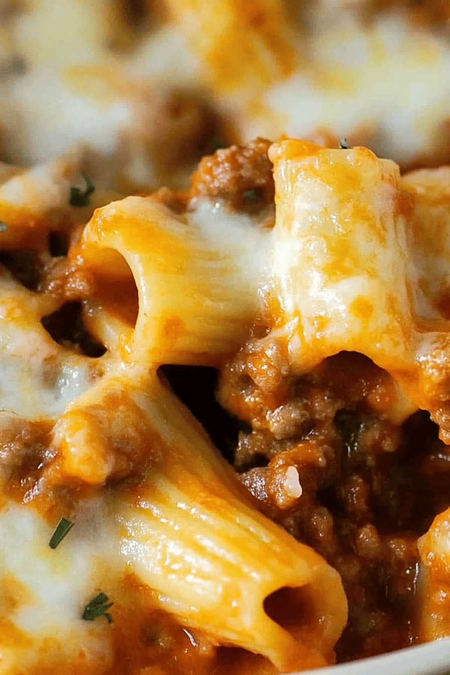 Baked Rigatoni Bolognese ingredients