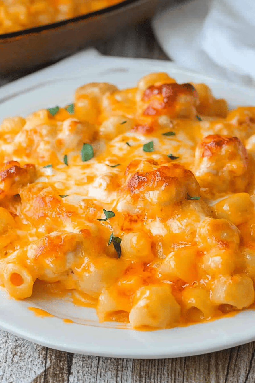 Buffalo Chicken Mac and Cheese Final Dish Presentation