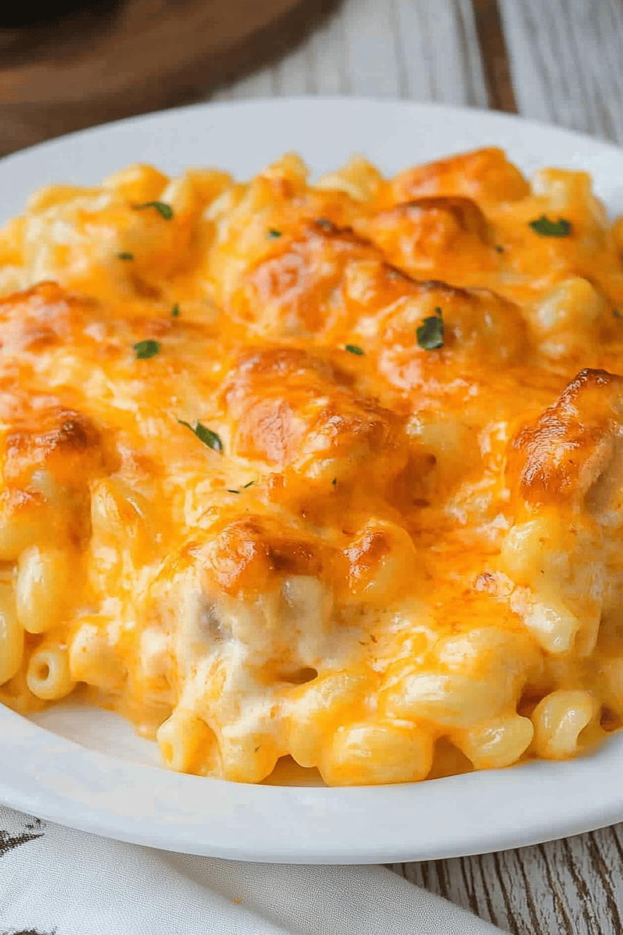 Buffalo Chicken Mac and Cheese Final Dish Presentation