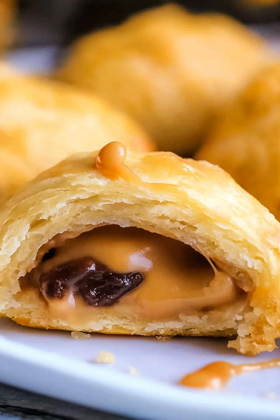 Caramel Peanut Butter Crescent Rolls Final Dish Presentation