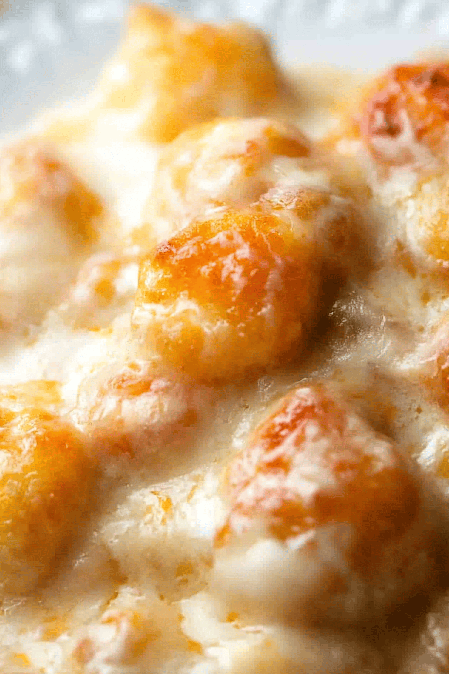 Cheesy Garlic Tater Tot Casserole Final Dish Presentation