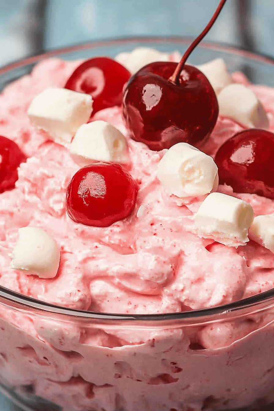 Cherry Fluff Recipe Final Dish Presentation