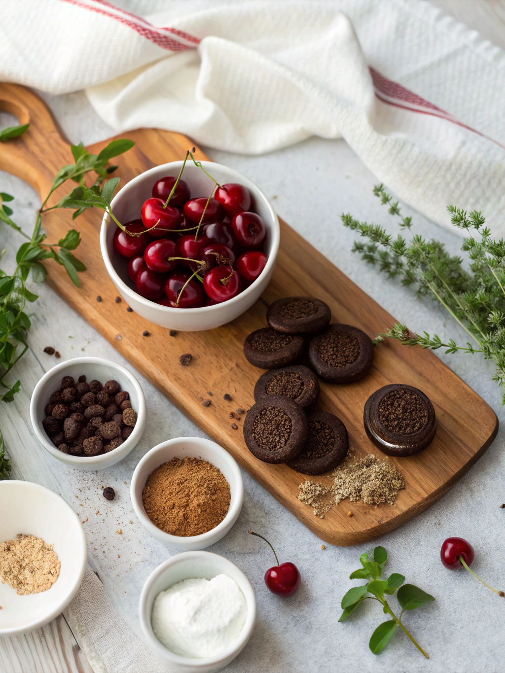 Cherry Oreo No-Bake Dessert ingredients