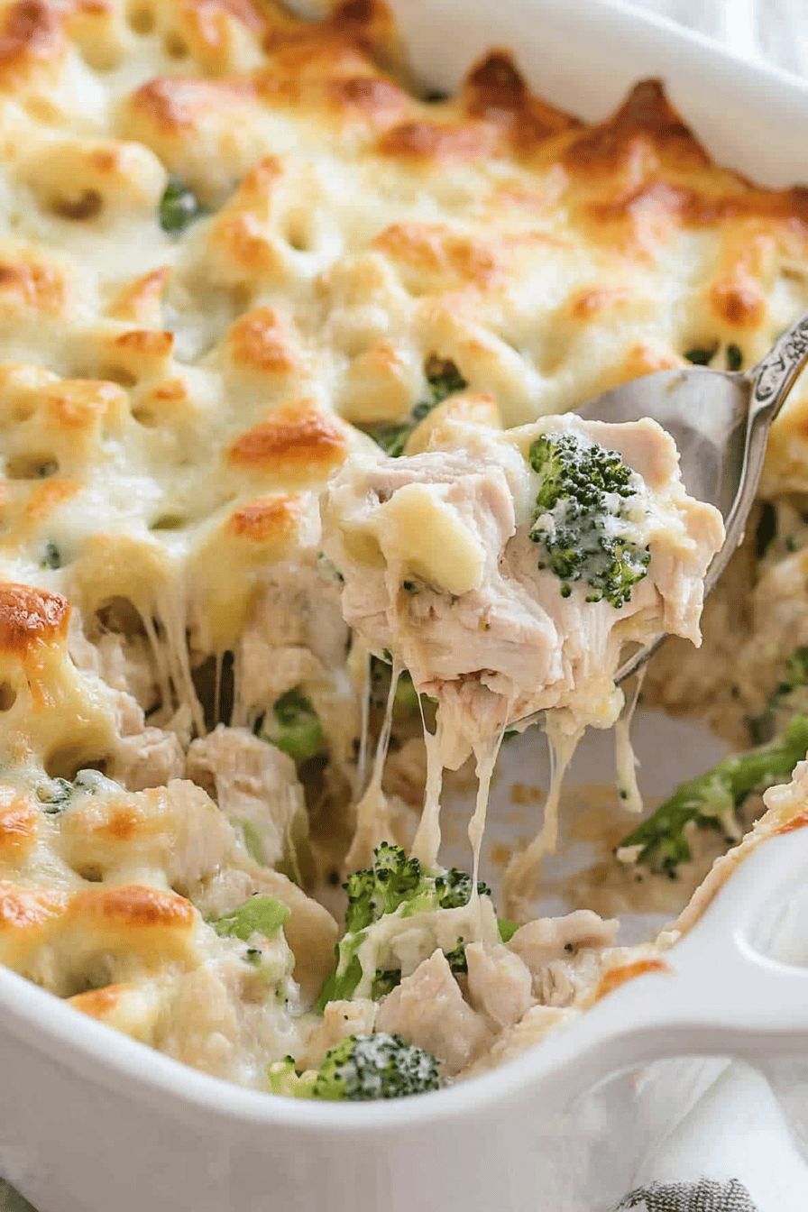 Chicken Broccoli Casserole Final Dish Presentation