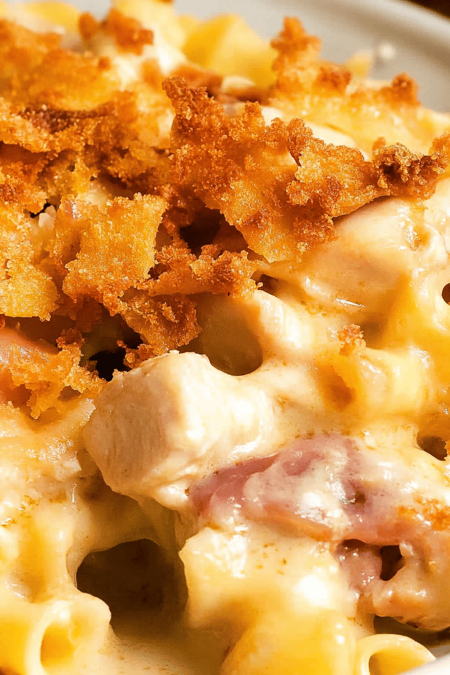 Chicken Cordon Bleu Casserole Final Dish Presentation