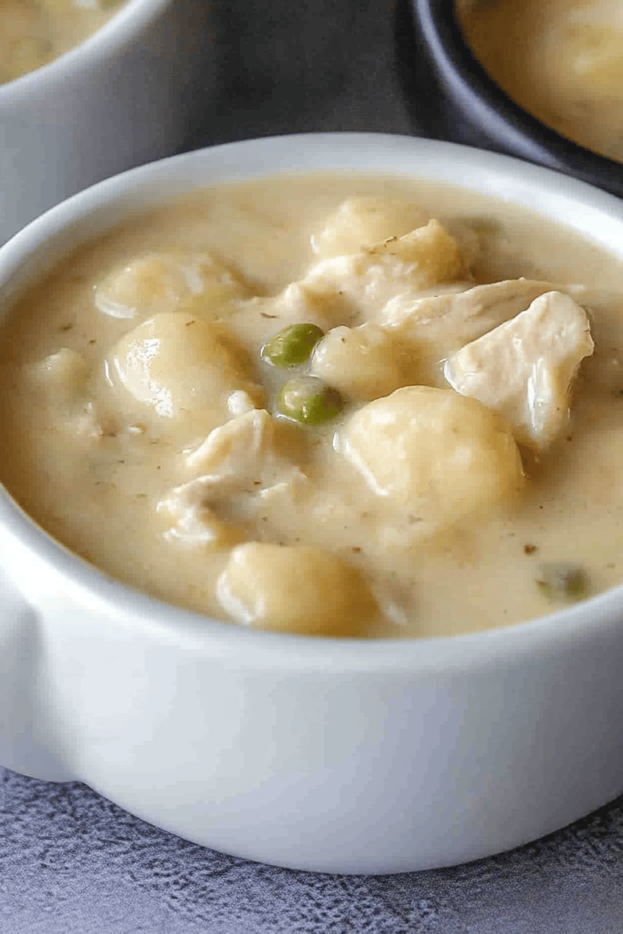 Chicken Gnocchi Soup Final Dish Presentation