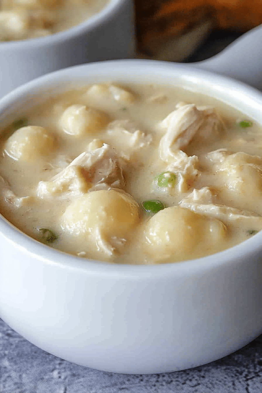 Chicken Gnocchi Soup Final Dish Presentation