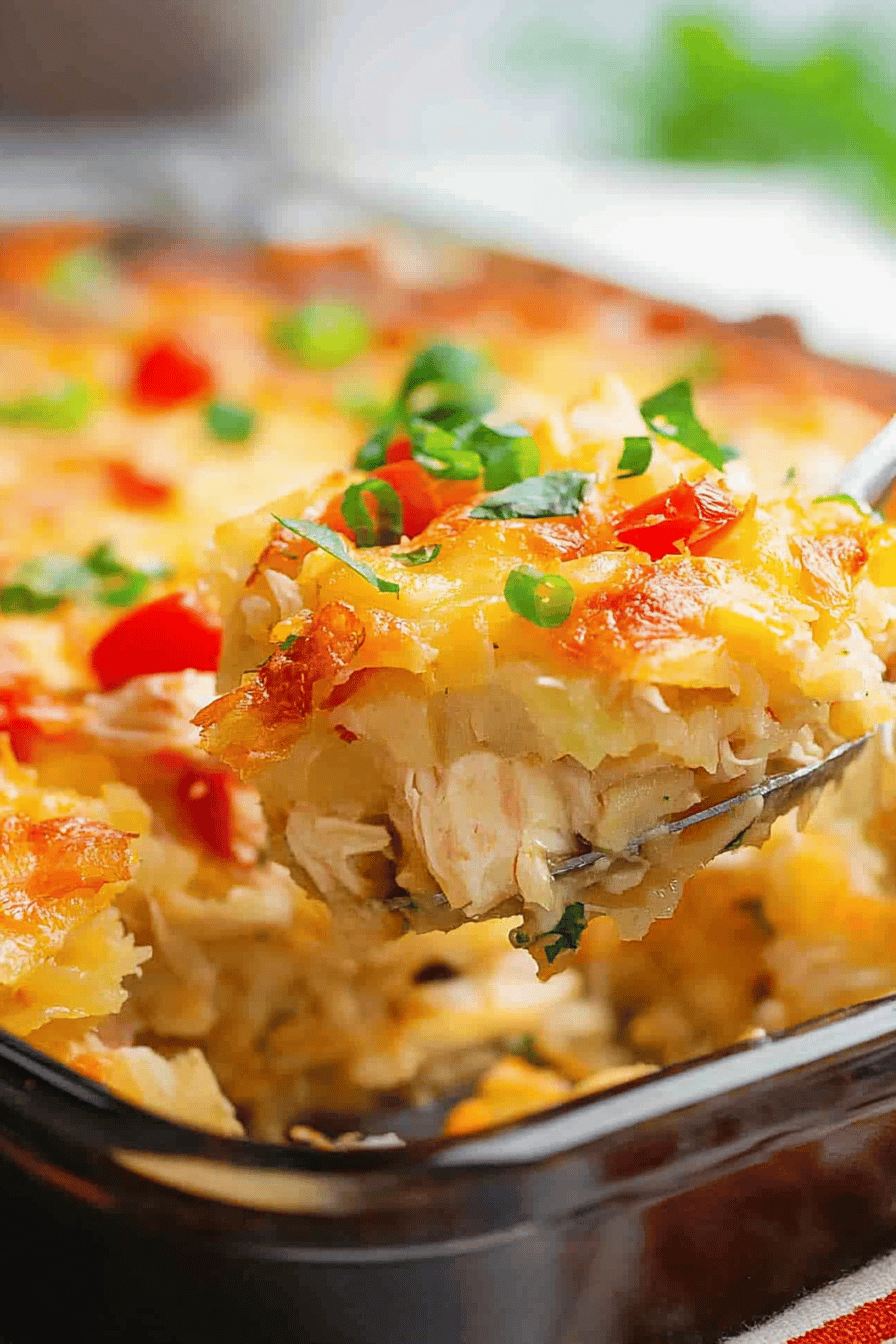 Chicken Hashbrown Casserole Final Dish Presentation