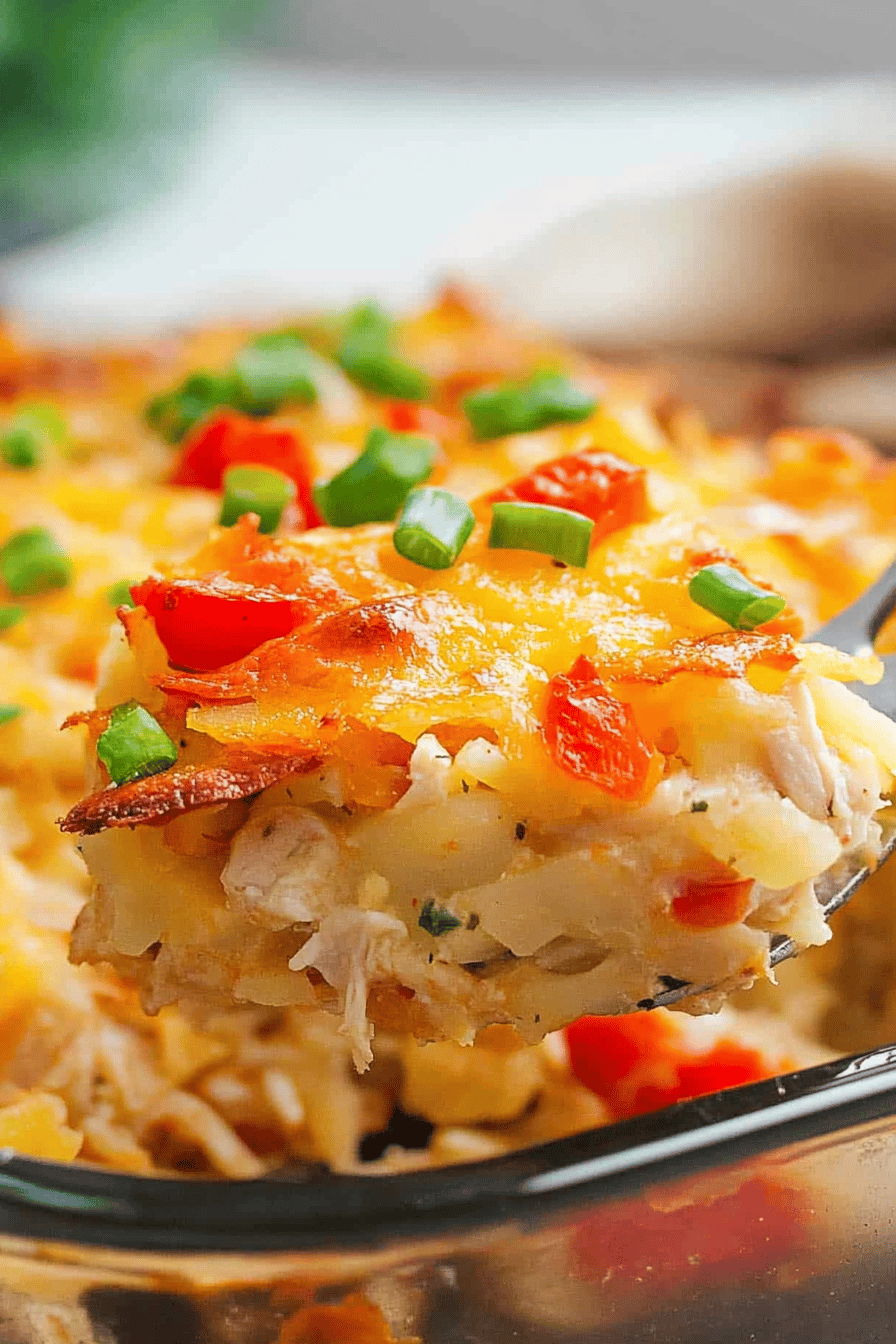 Chicken Hashbrown Casserole Final Dish Presentation