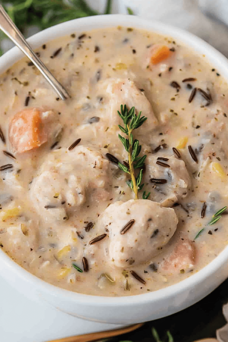 Chicken Wild Rice Soup Final Dish Presentation