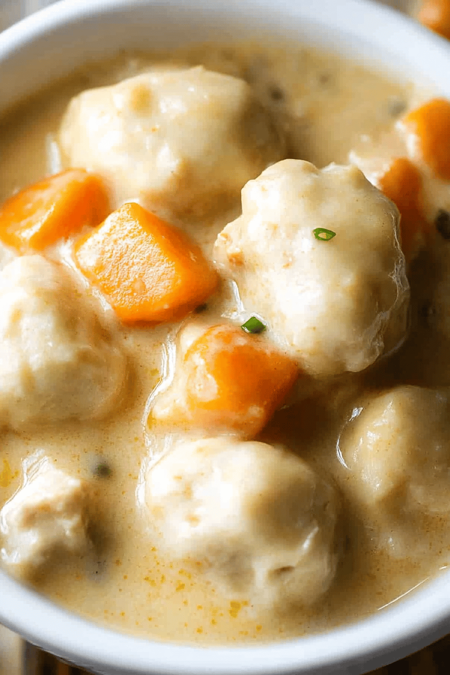Chicken and Dumplings with Bisquick Final Dish Presentation