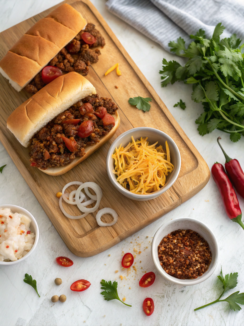 Chili Cheese Dog Sloppy Joes ingredients
