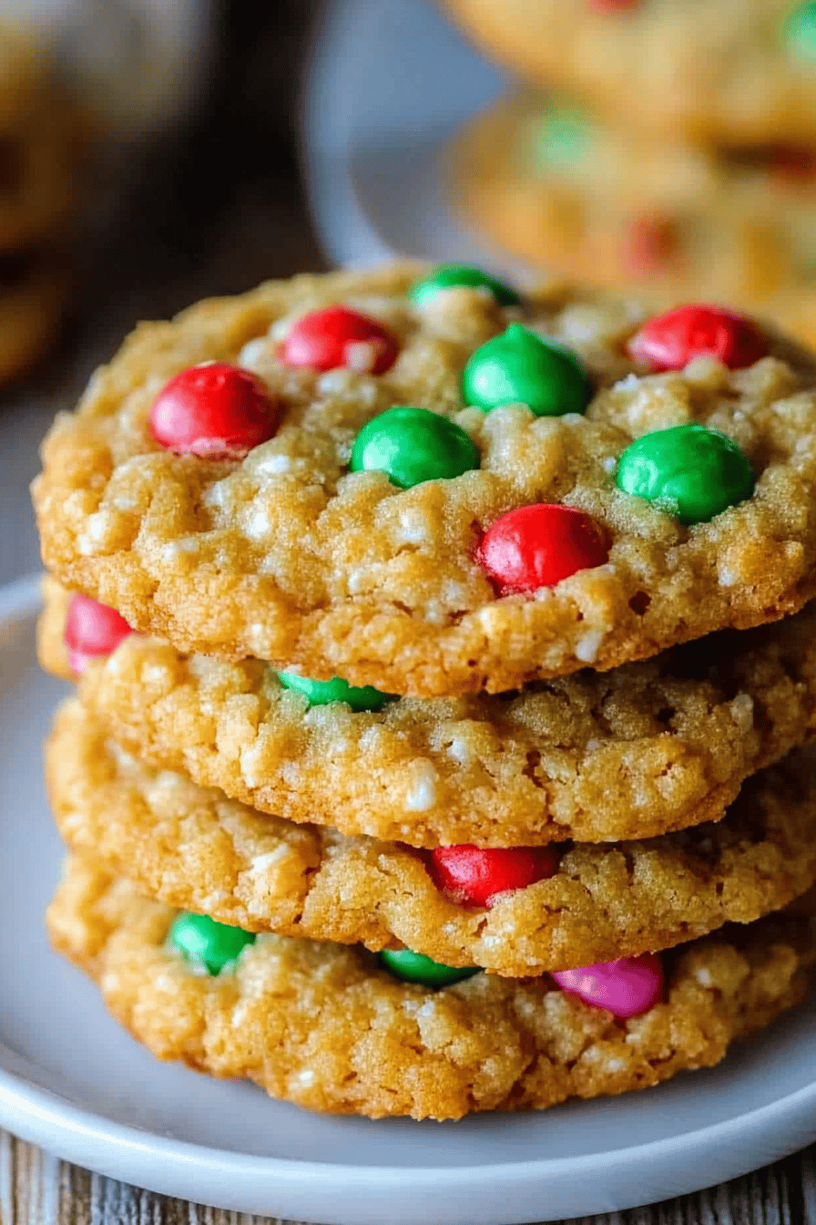 Christmas Monster Cookies Final Dish Presentation