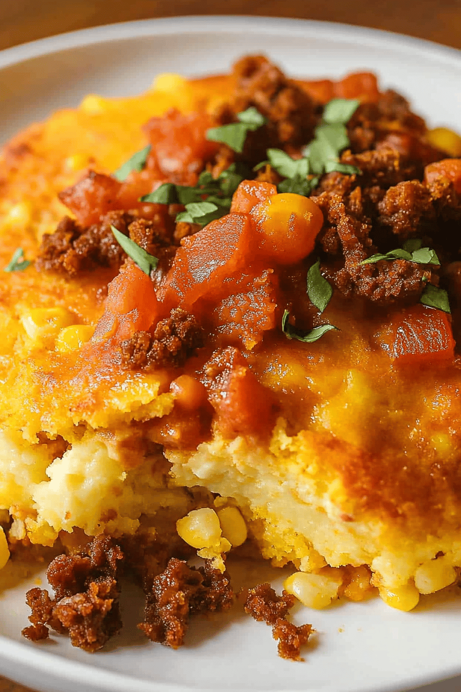 Cowboy Cornbread Casserole Final Dish Presentation