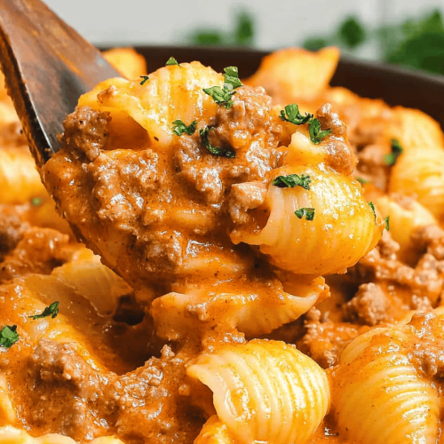 Creamy Beef and Shells