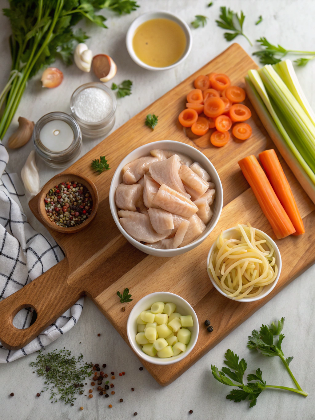Creamy Chicken Noodle Soup ingredients