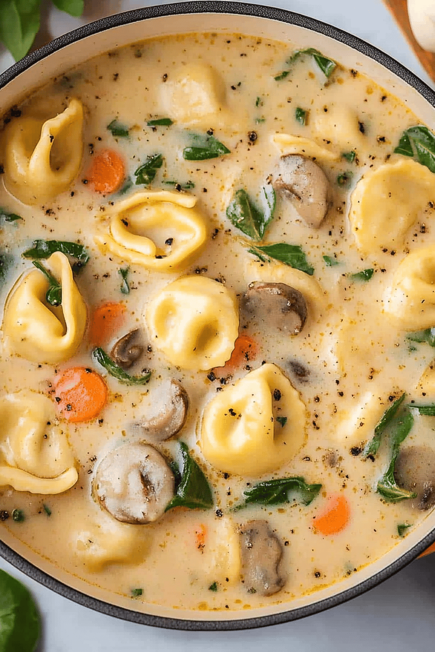 Creamy Tortellini Soup Recipe Final Dish Presentation