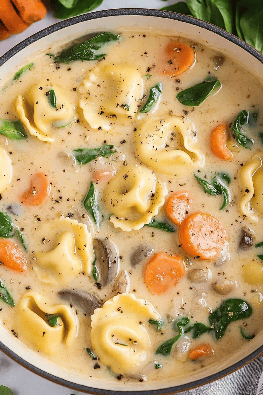 Creamy Tortellini Soup Recipe Final Dish Presentation