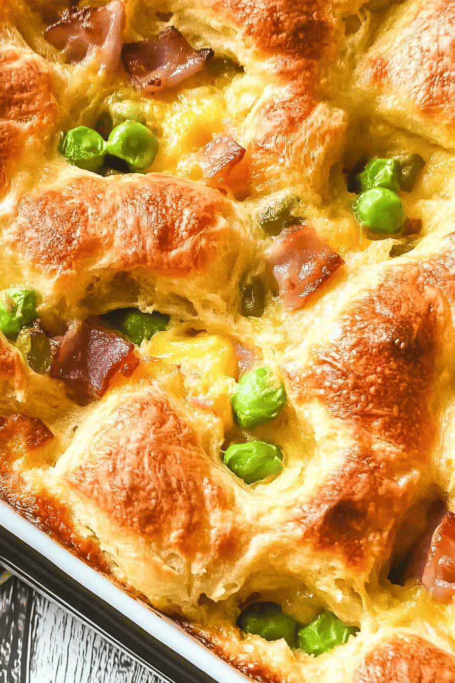 Crescent Roll Breakfast Casserole Final Dish Presentation