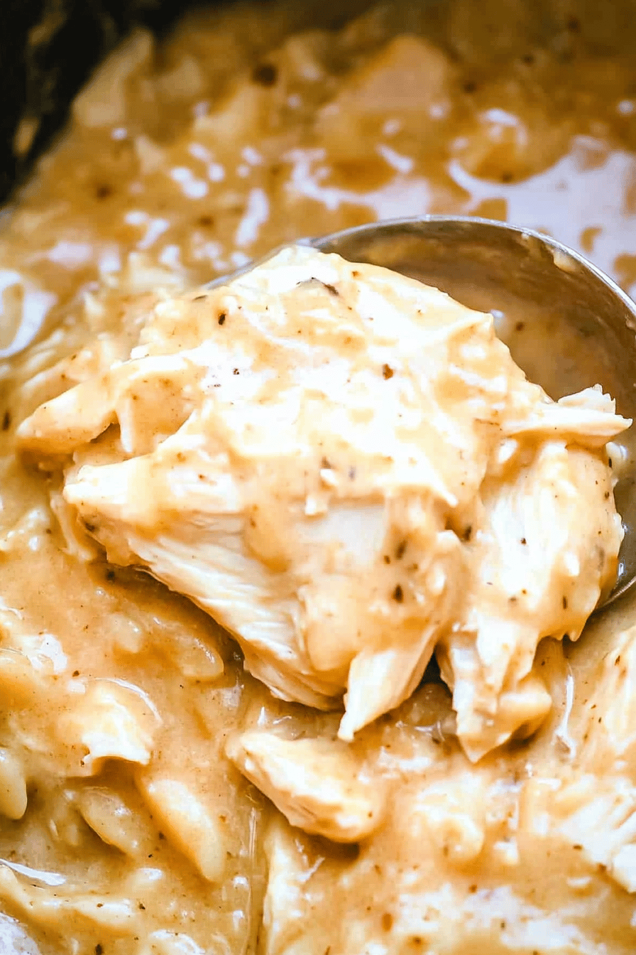 Crock Pot Chicken and Gravy Final Dish Presentation