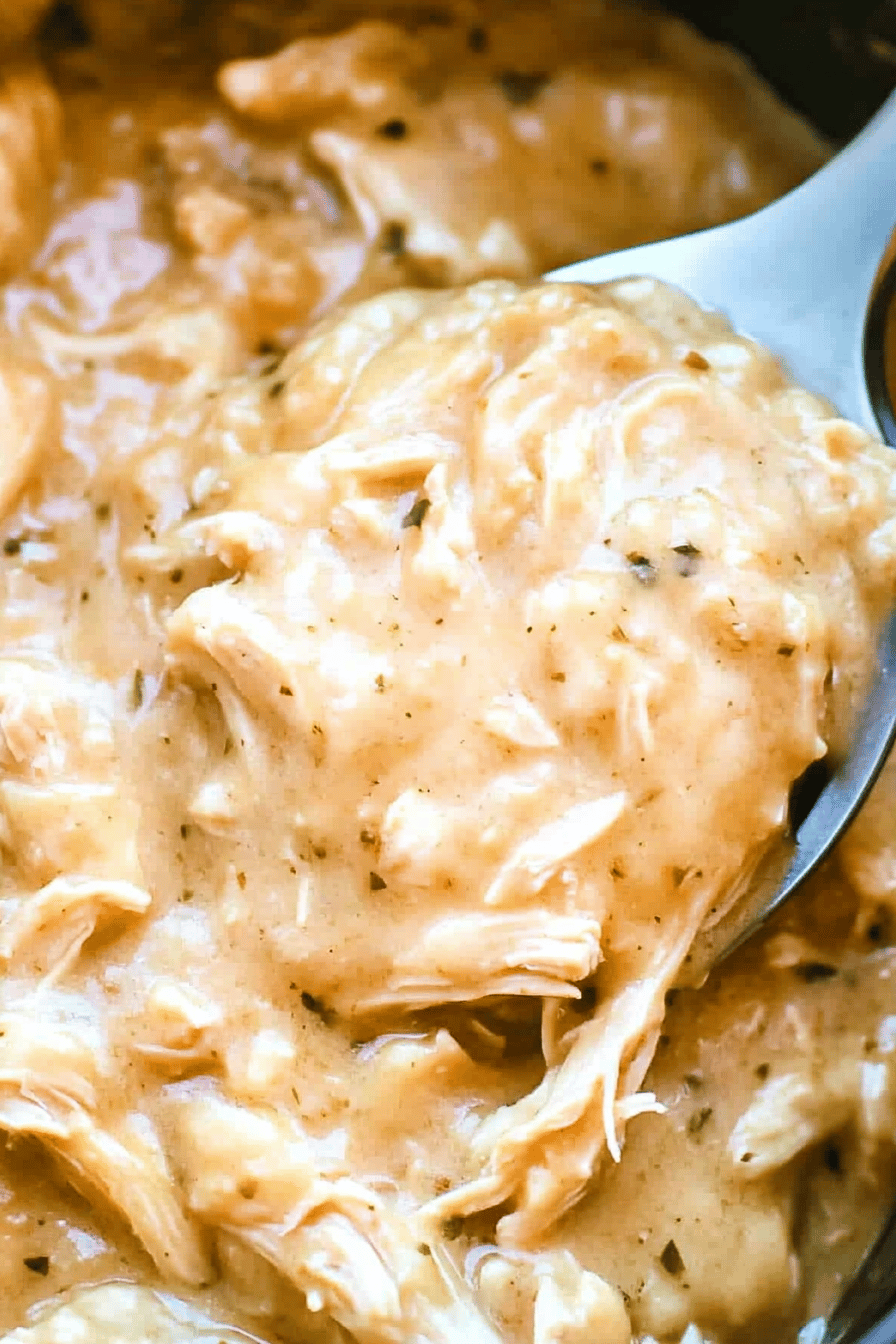 Crock Pot Chicken and Gravy Final Dish Presentation