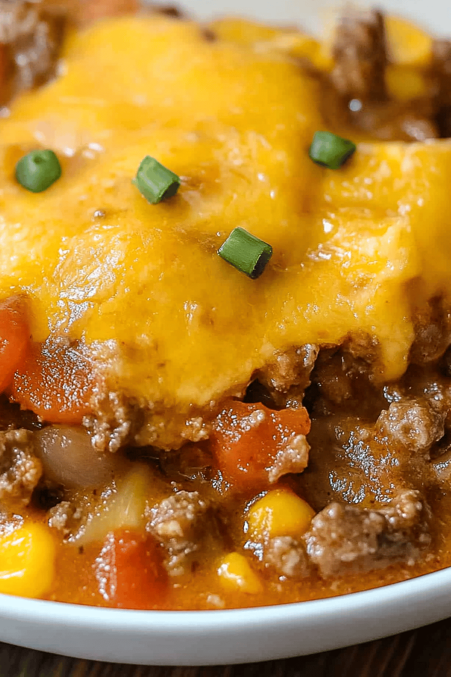 Crock Pot Cowboy Casserole Final Dish Presentation