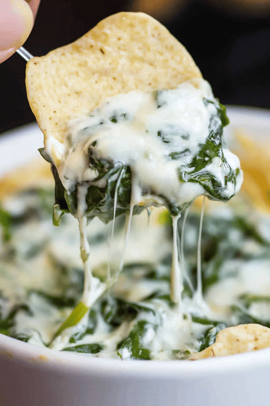 Crock-Pot Spinach Artichoke Dip Final Dish Presentation