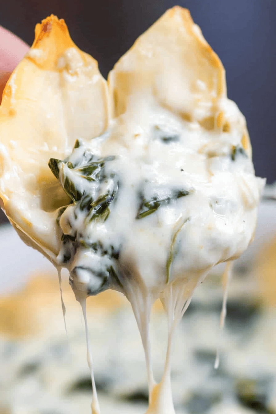 Crock-Pot Spinach Artichoke Dip Final Dish Presentation